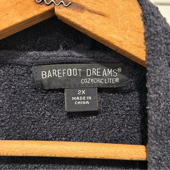 BAREFOOT DREAMS Navy Blue CozyChic Lite Island Wrap Cardigan Open Size 2X - Picture 4 of 7